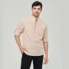 Men's Pure Cotton Stand Collar Linen Shirt
