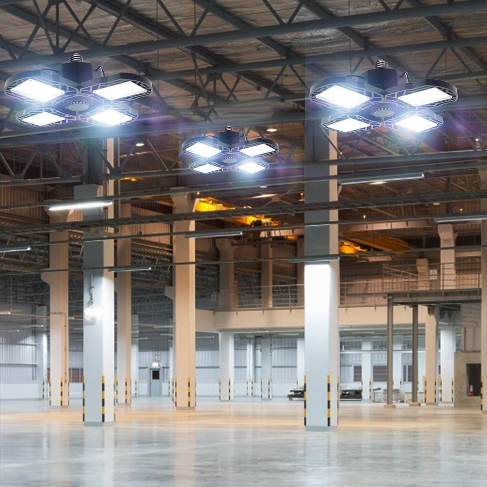 

E27 LED Folding Garage Light AC85-265V High Bay Lamp Industrial Lighting, White, 501 Original