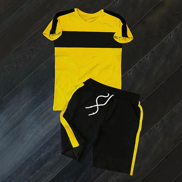 Men's T-shirt Suits Tracksuit Tennis Shirt Shorts and T Shirt Set