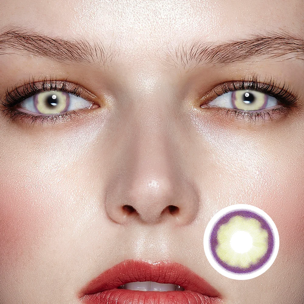 NEBULALENS Rich Plum Yearly Prescription Colored Contact Lenses NEBULALENS