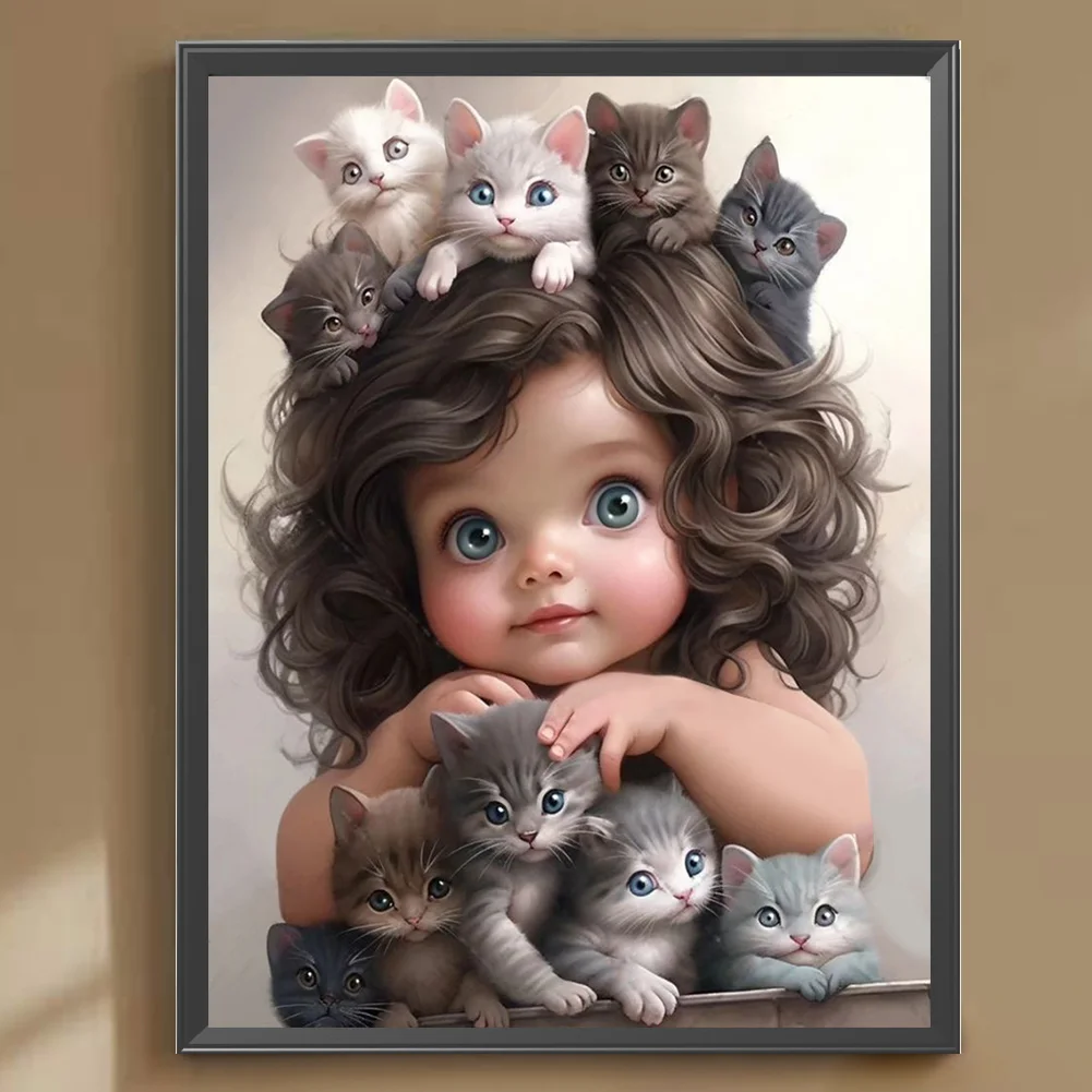 Diamond Painting - Full Round Drill - Sweet Girl(Canvas|30*40cm)