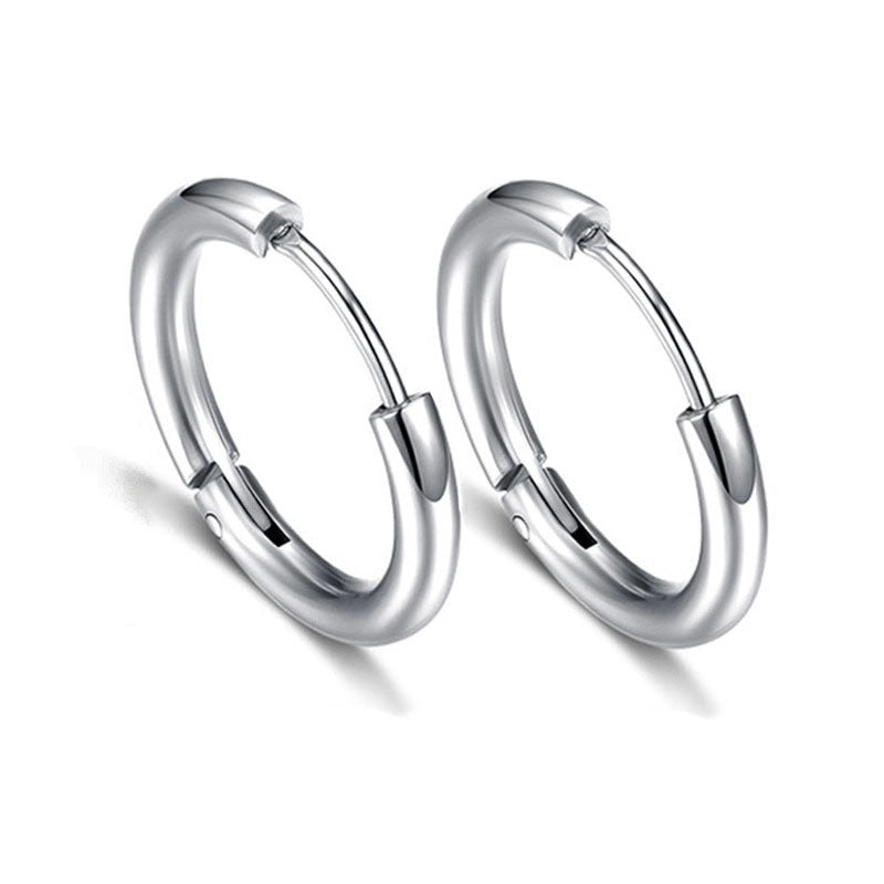 Minimalist Round Stainless Steel Hoop Earrings 1 Piece