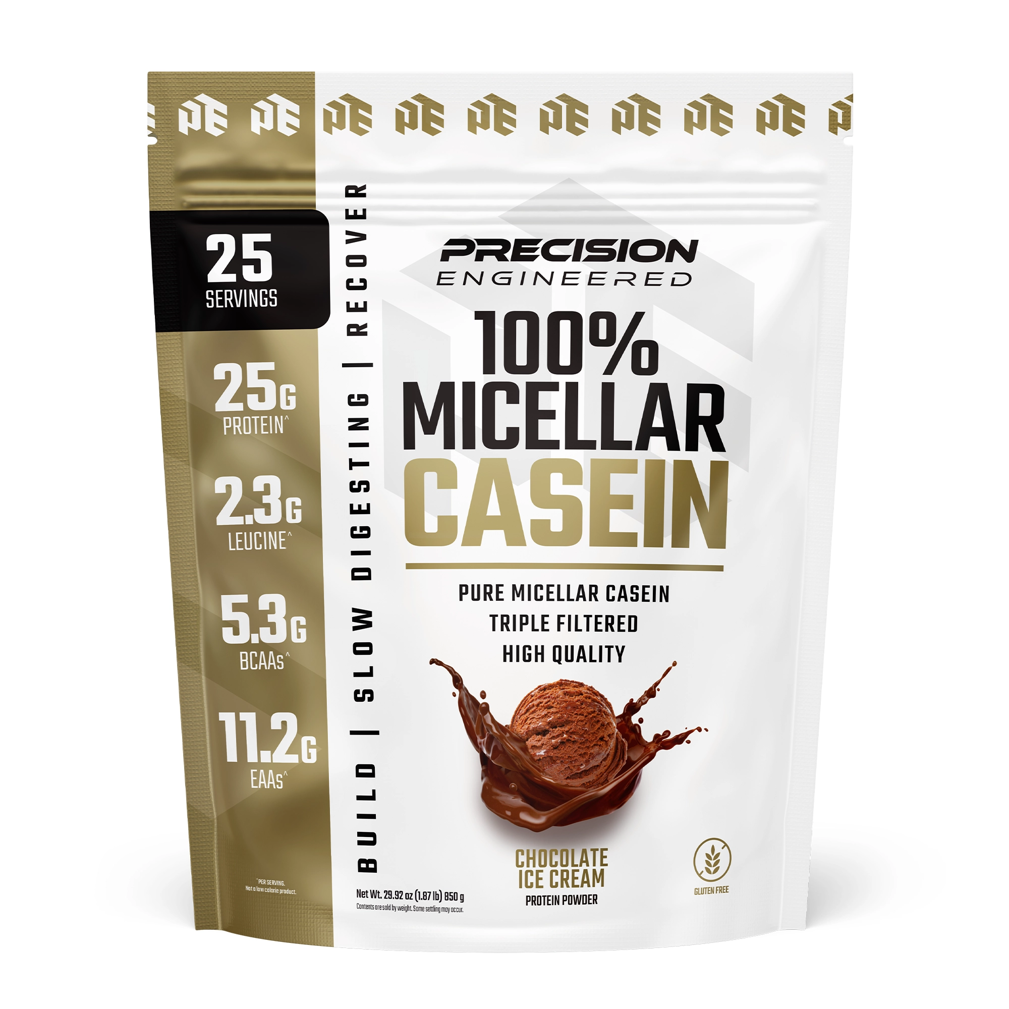 PE Casein Protein Powder Choc 1.87 lb - 25 Servings - Pure Micellar Casein, Triple Filtered, High Quality