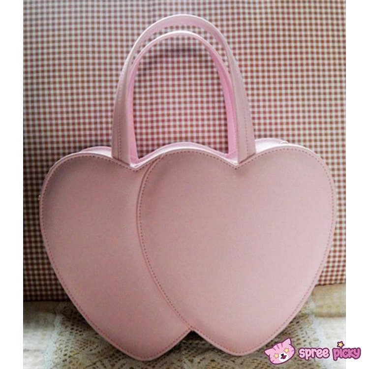 4 Colors Lolita Sweet Double Hearts Hand Bag SP140445