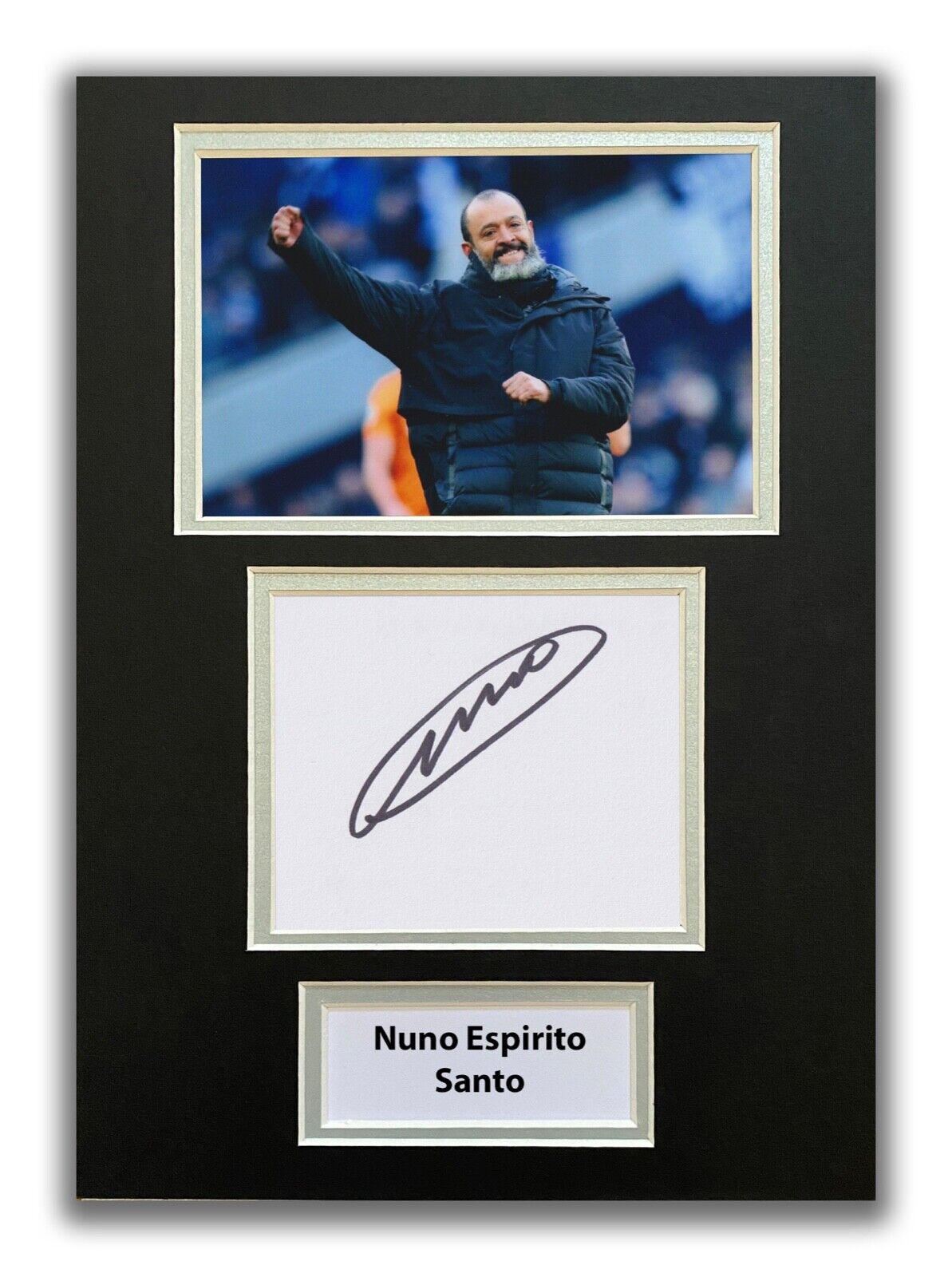 NUNO ESPIRITO SANTO HAND SIGNED A4 MOUNTED Photo Poster painting DISPLAY - WOLVES AUTOGRAPH 1.