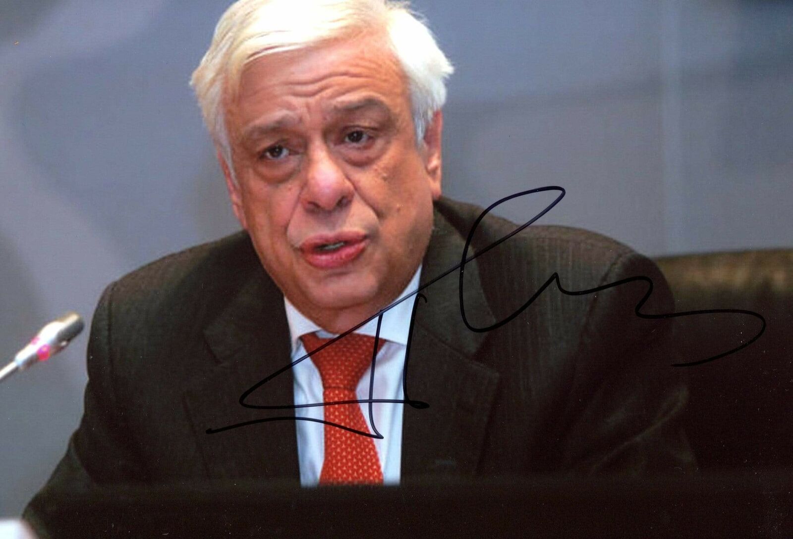 Prokopis Pavlopoulos PRIME PRESIDENT OF GREECE autograph, In-Person signed Photo Poster painting