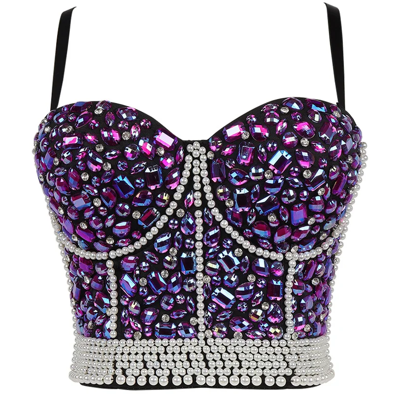 Women's Bra Beaded Dragonfly Sexy Slope Bright Diamond Brass Brass Brass Women's Underwear Cami Top Corset Vest - vzzhome