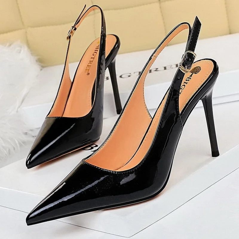 BIGTREE Shoes Patent Leather Woman Pumps Kitten Heels Occupation OL Office Shoes Classic Pumps Plus Size 35-43 Shoes Women Heels