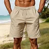 Men's Vintage Linen Casual Beach Vacation Shorts by Inlyline