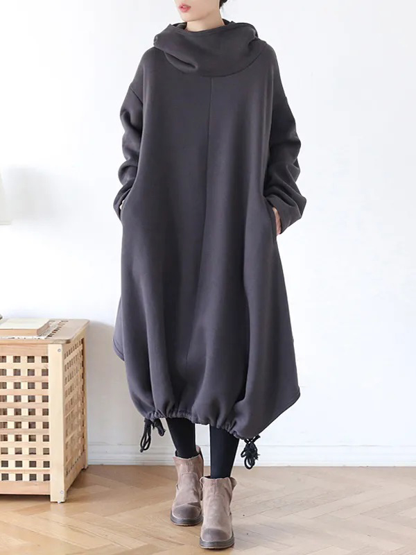 Cozy Gray Pullover Oversized Hooded Sweatshirt