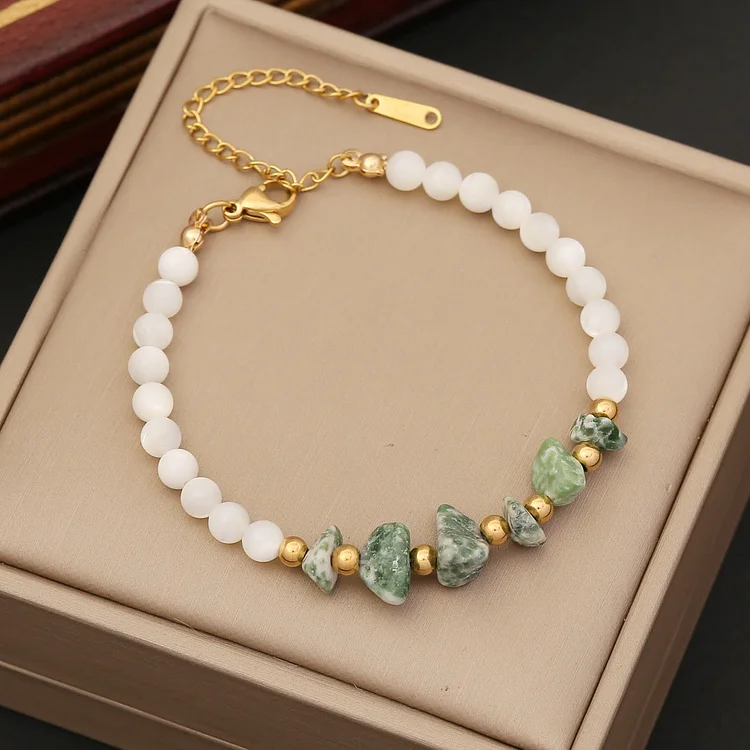 Olivenorma Natural Irregular Stone & Shell Jewelry Bracelet