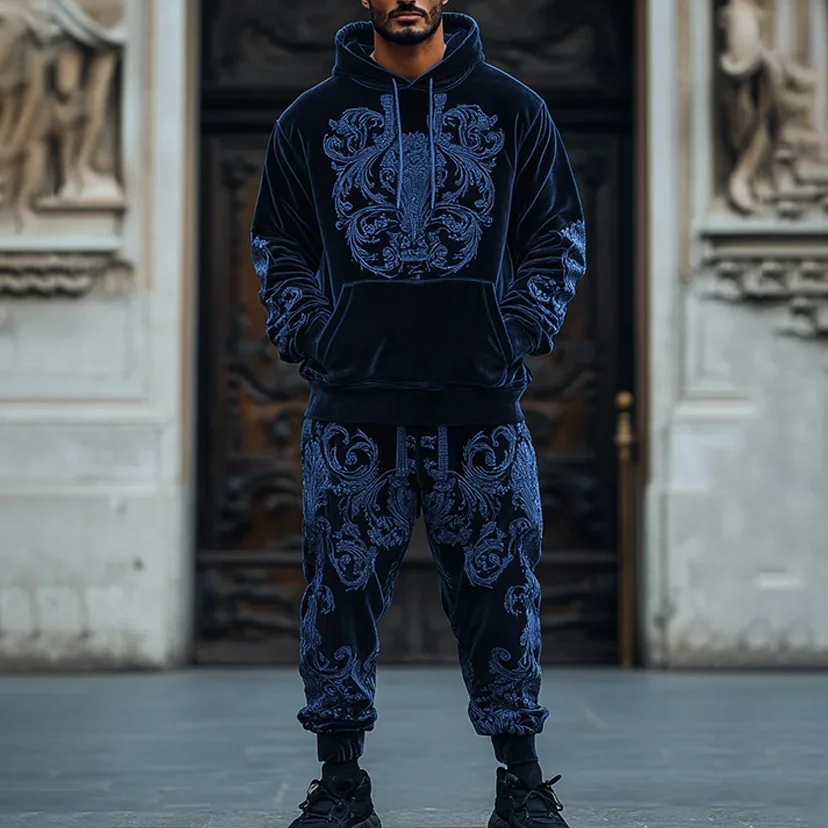 Velet Baroque Printed Two Piece Suit-inspireuse
