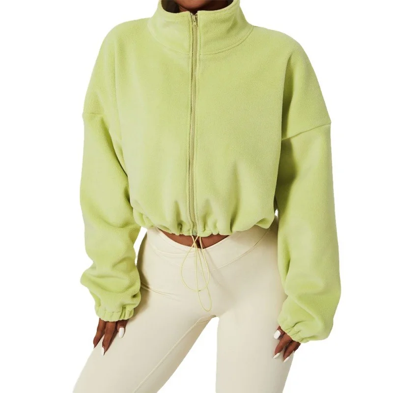 Nigikala Nigikala Loose Rope Zippered Sweater Fashion Hot Girl Dress Thick Sports Coat Peumen Autumn Winter