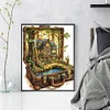 (Stamped/Counted) The Scenery In The Suitcase-11CT/14CT Stamped Cross Stitch 45*55cm/17.72*21.65in