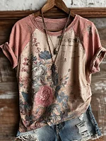Women's Retro Bohemian Floral Casual T-shirt