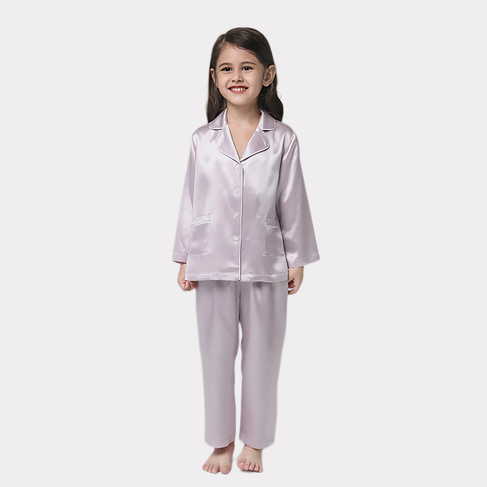 22 Momme Basic Silk Pajamas For Girl REAL SILK LIFE