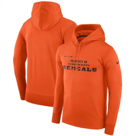 Men's Cincinnati Bengals  Orange Sideline Property Of Performance Pullover Hoodie