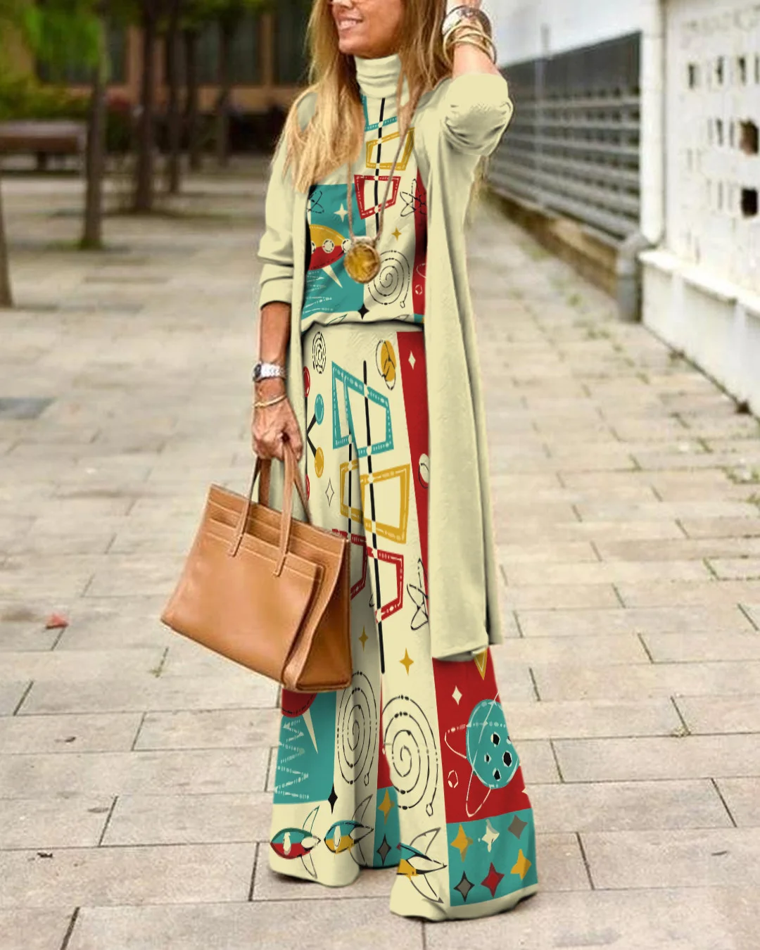 Herringbone Sweater Three-Piece Suit 8e49