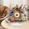 (US Local)Acrylic Special Shape Flower Bird Diamond Painting Clock Ornaments Kit
