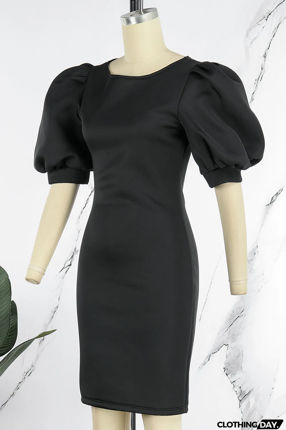 Rose Pink Casual Elegant Solid Patchwork O Neck One Step Skirt Dresses