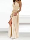 One-Shoulder Solid Color Maxi Dress