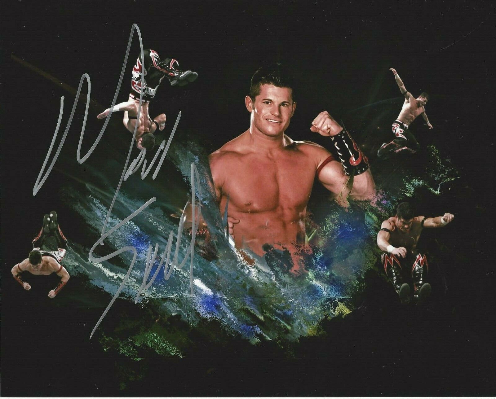 Matt Sydal autographed 8x10  Ship AEW Evan Bourne #4