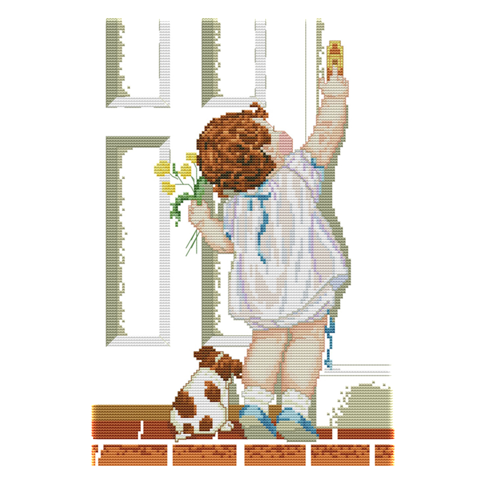 

Send Flowers - 14CT Stamped Cross Stitch - 28*39CM, 501 Original