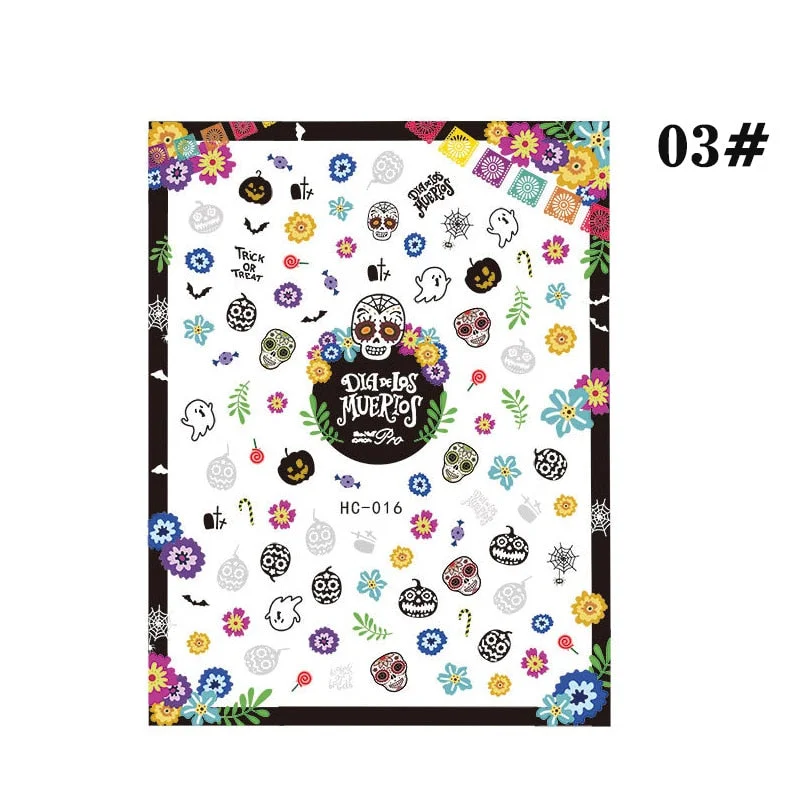 1PCS Bloody Halloween Theme Nail Foil Stickers Red Hand Scar Lips Snake Anime Nail Design 3D ManicureS Gel Polish Decor Sliders