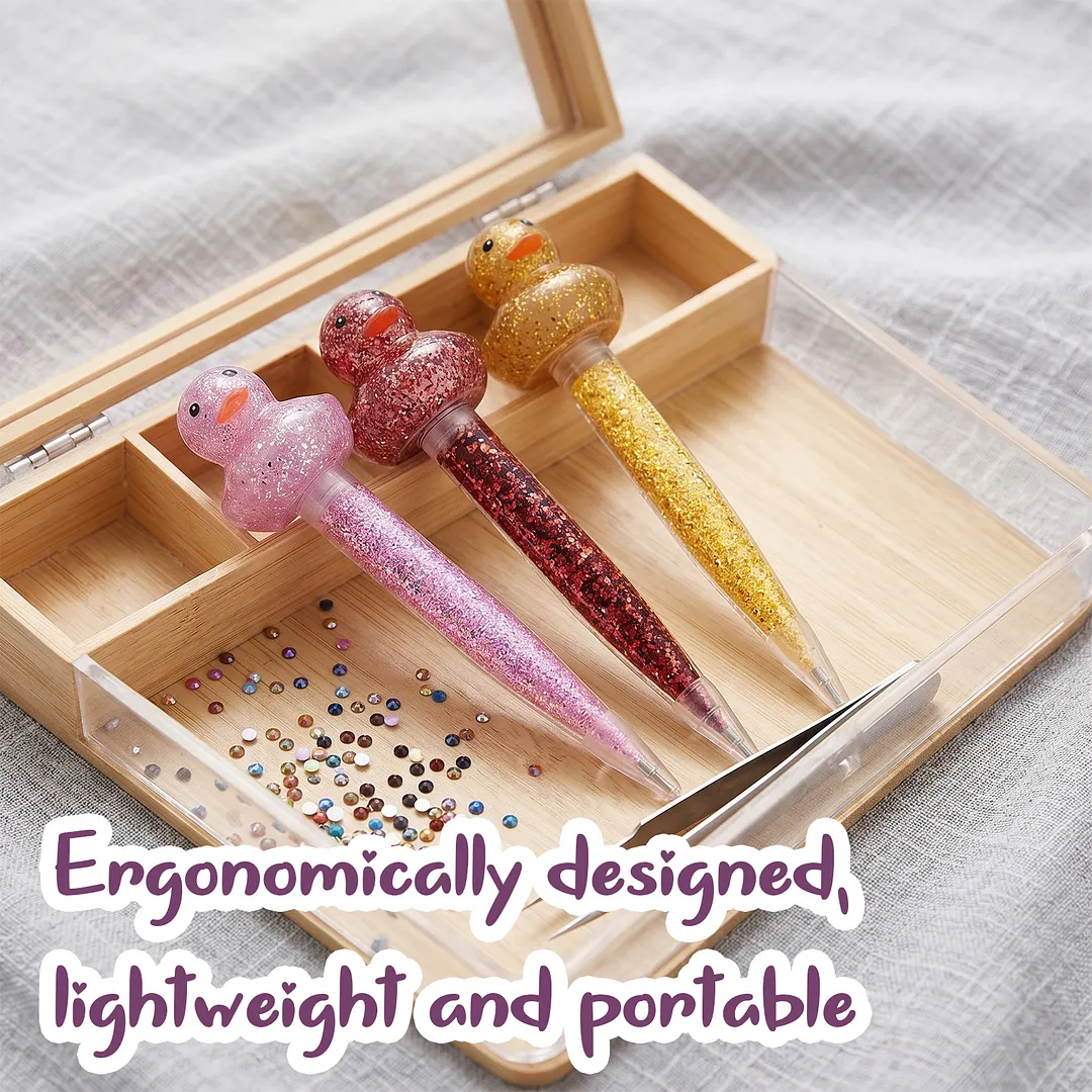 3Pcs DIY Diamond Painting Point Drill Pen Lightweight Diamond Embroidery Accessories Pen Resin Material for Nail Arts Rhinestone Decorations Cross-Stitch