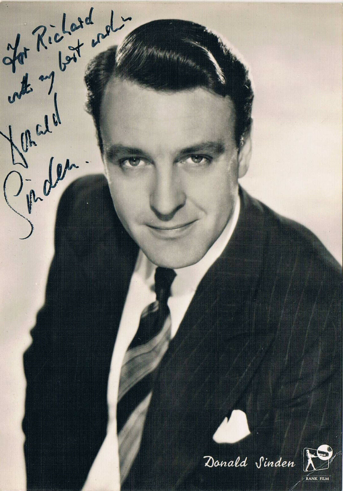 Donald Sinden 1923-2014 autograph signed postcard Photo Poster painting 4x6