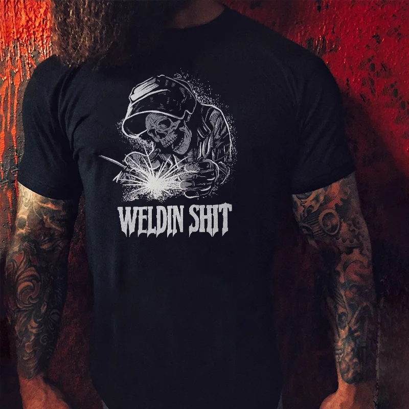 Livereid Weldin Shit Printed Skull Men's T-shirt - Livereid