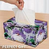 Purple Gnome Diamond Painting Tissue Box Wooden Diamond Art Tissue Storage Box