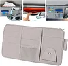 Da by Car Sun Visor Organier Truck SUV Sun Visor Storage Pocket PU Leather Pouch Holder with Multi-Pocket Double Zipper Net Pocket, for Cards Pens Sunglasses Document Newest 