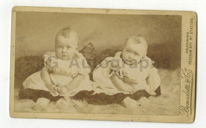 19th Century Infants - Vintage CDV Photo Poster painting by Beneditti & Co.