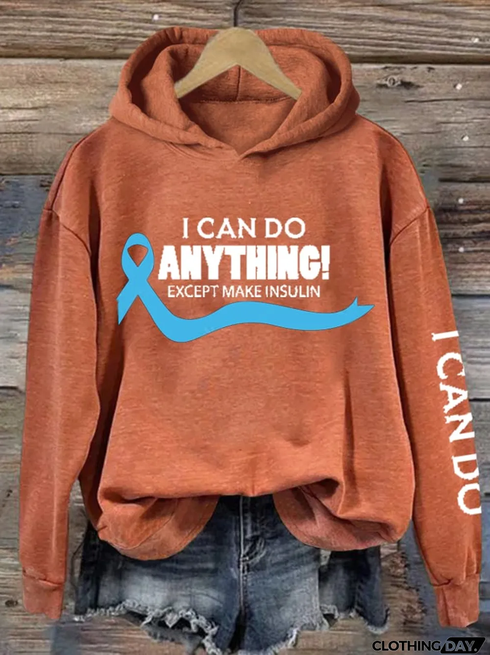 Women's I Can Do Anything Except Make Insulin Print Hoodie Long Sleeve Sweatshirt