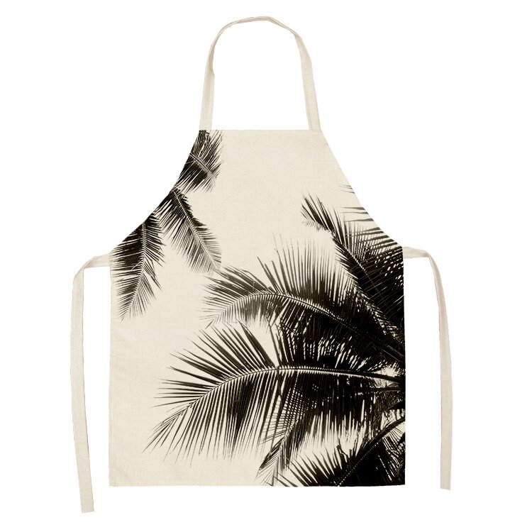 Linen Kitchen Apron - Tropical Plant letclo 