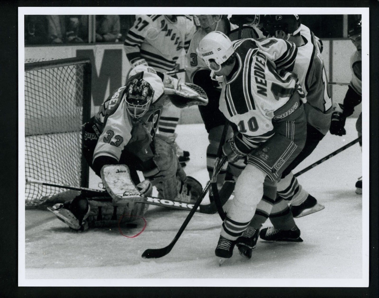 Petr Nedved Dominic Roussel 1995 Press Original Photo Poster painting by Bob Olen Rangers Flyers