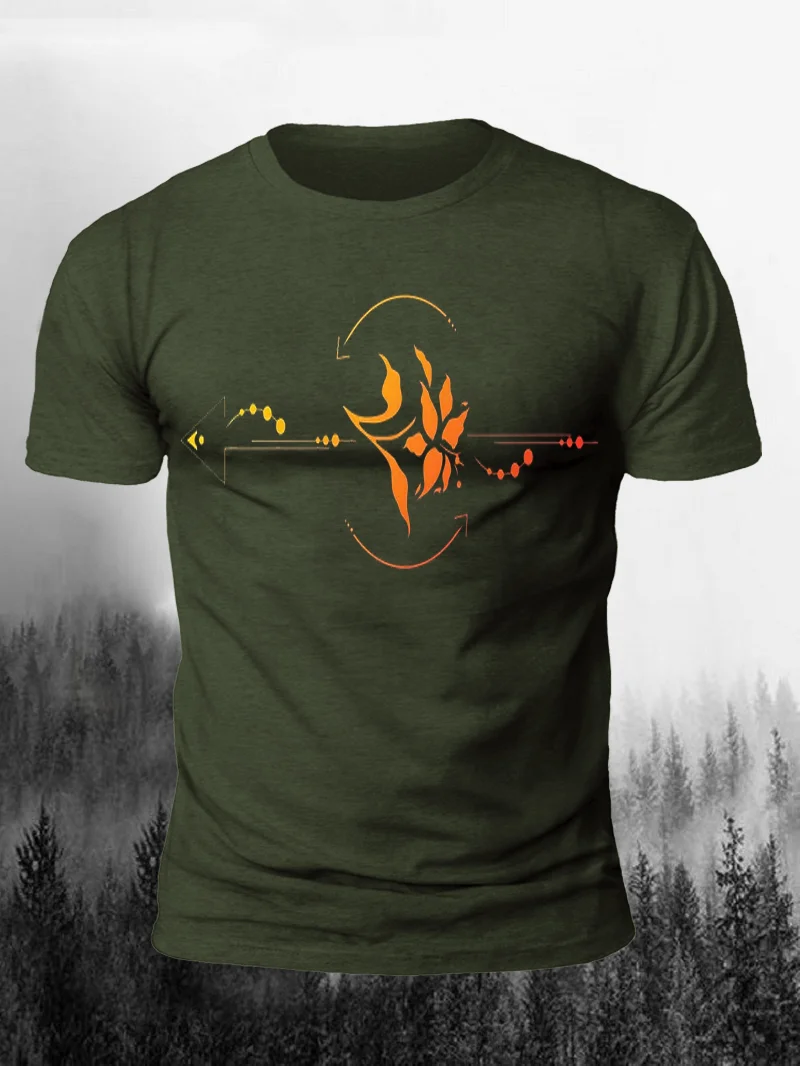 Men's Leaf Balance Abstract Short Sleeve Shirt in  mildstyles