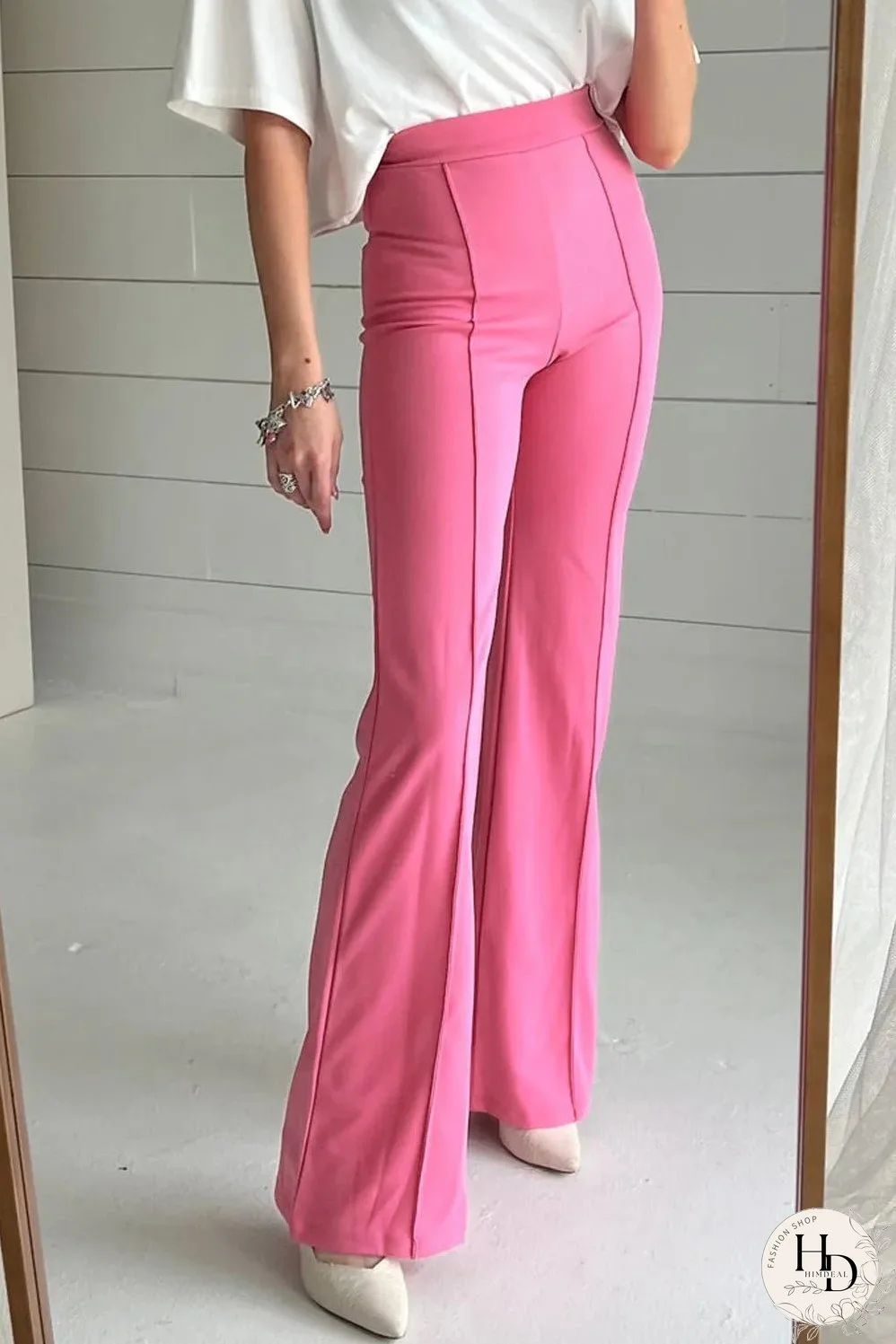 High Waist Straight Leg Pants
