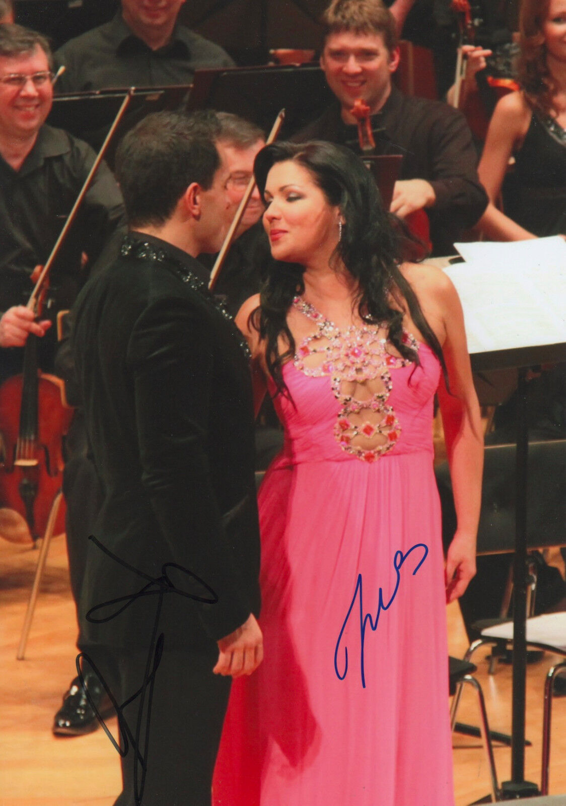 Anna Netrebko & Erwin Schrott Opera signed 8x12 inch Photo Poster painting autographs