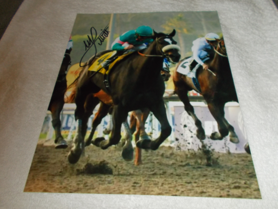 MIKE SMITH ZENYATTA 2009 BREEDERS CUP CLASSIC SIGNED 8x10 HORSE RACING Photo Poster painting