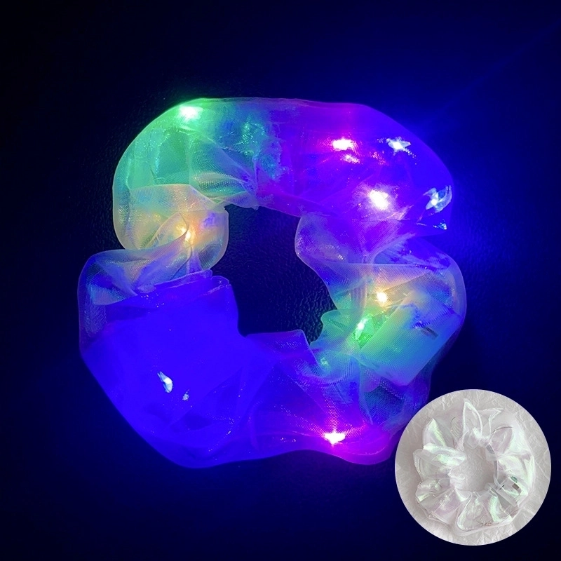 Halloween Novelty Women’S Solid Color Artificial Crystal Luminous Hair Tie