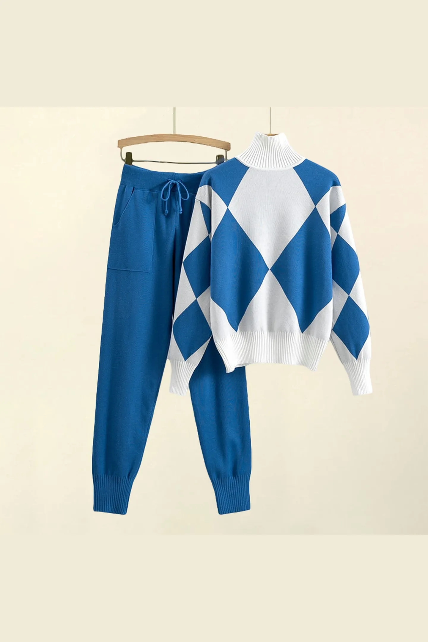 Women's Knitted Co-ord Set &ndash; Turtleneck Jumper and Trousers