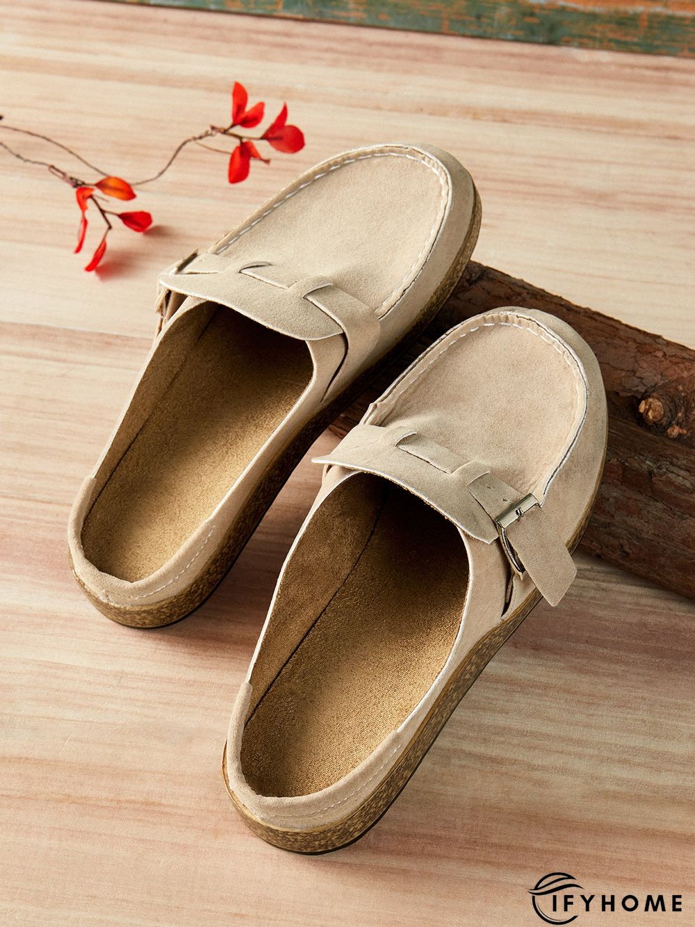 Women Soft Sole Casual Comfy Leather Slip On Sandals | IFYHOME