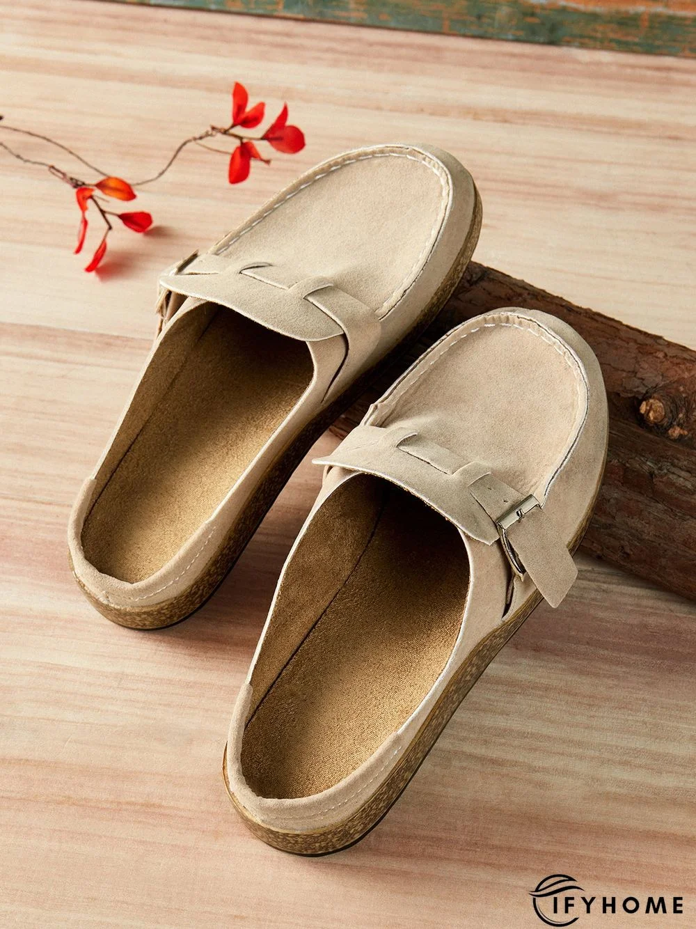 Women Soft Sole Casual Comfy Leather Slip On Sandals | IFYHOME