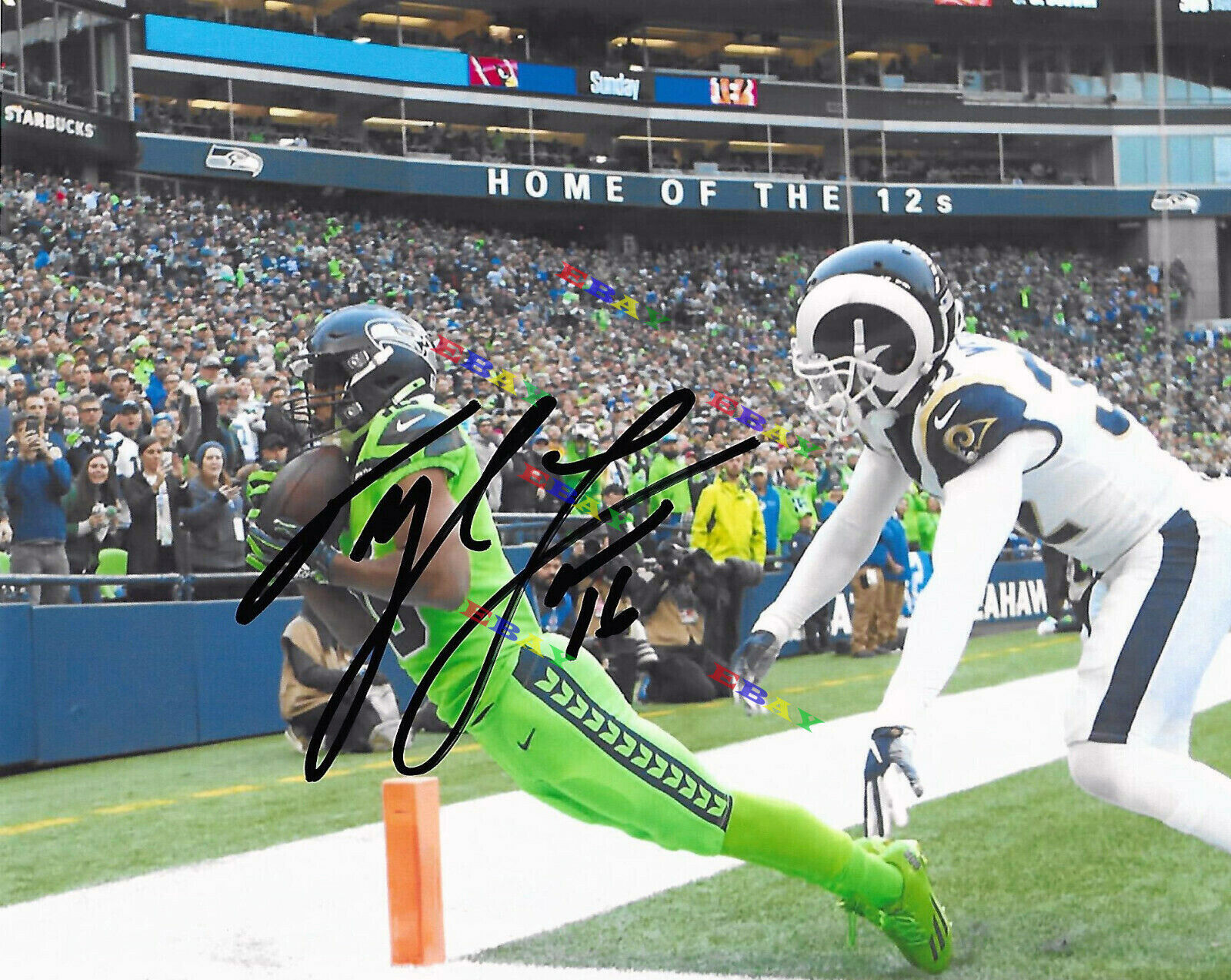 Seattle Seahawks #16 TYLER LOCKETT Signed 8x10autographed Photo Poster painting Reprint