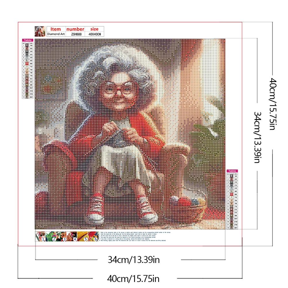 Diamond Painting - Full Round Drill - Grandma(Canvas|40*40cm)