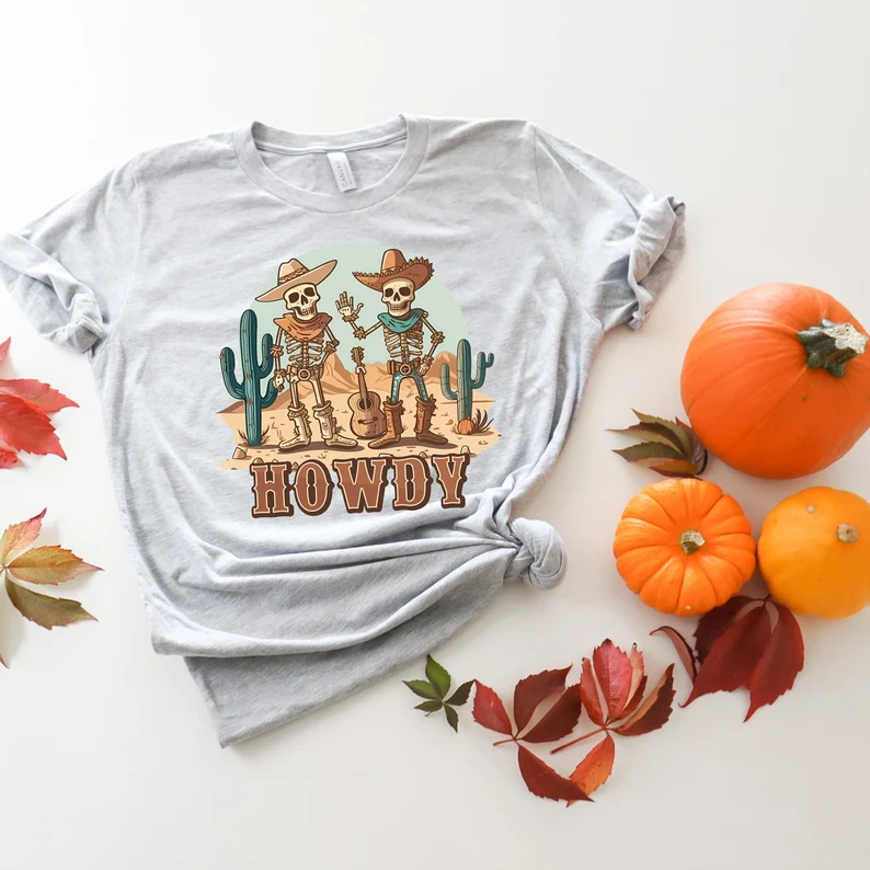 Howdy Skeleton Cowboy Tee