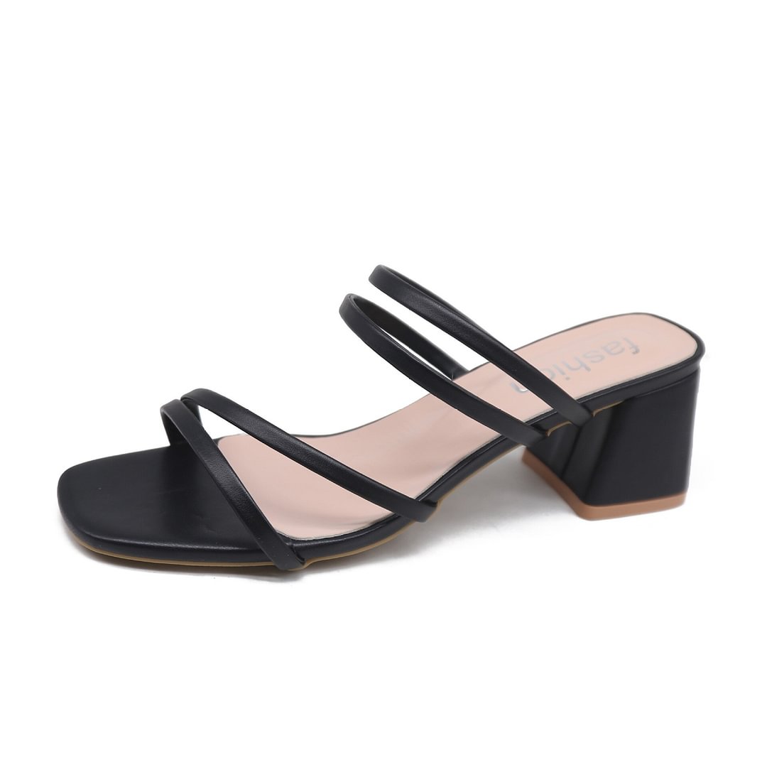 Zingj Strap Sandals Women 2022 Summer New Thick Heel Sandals Mid-heel Sandals Women's Shoes Sandalias De Mujer