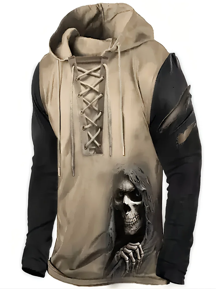 Fashion hoodie & Men's large size vintage printed hoodie & Comfortable hoodie
